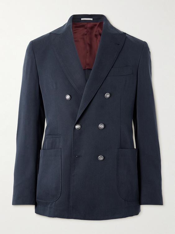 Black double-breasted suit jacket from Brunello Cucinelli