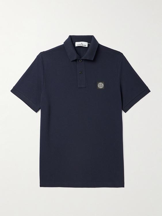 Black short sleeve polo shirt from Stone Island