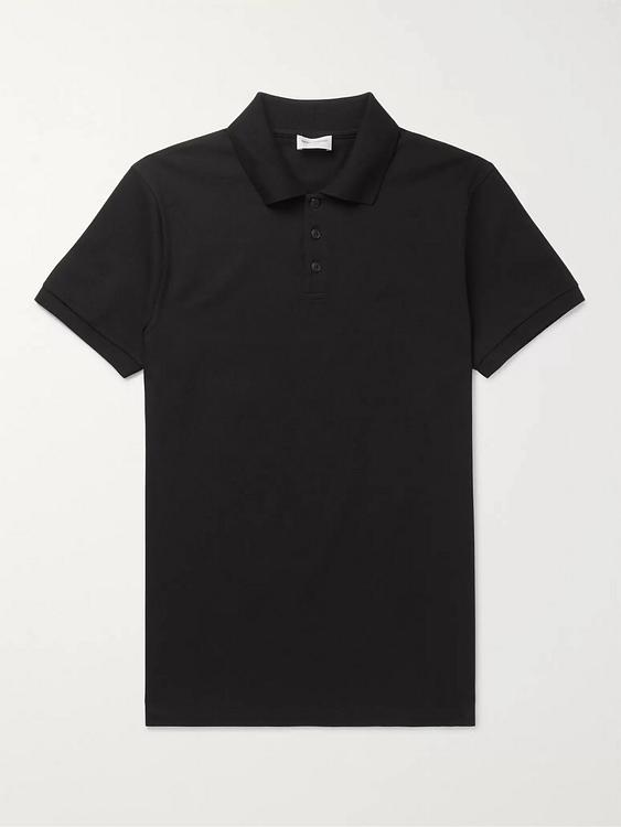 Black short sleeve polo shirt from Saint Laurent