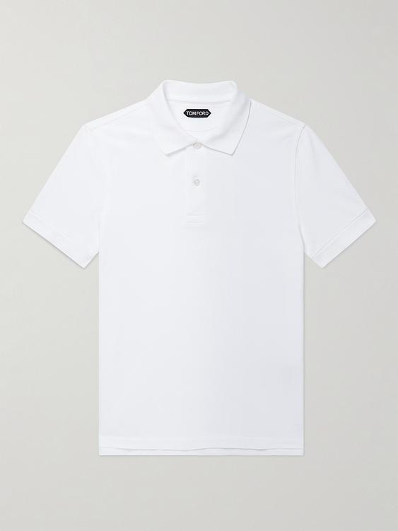 White short sleeve polo shirt from Tom Ford