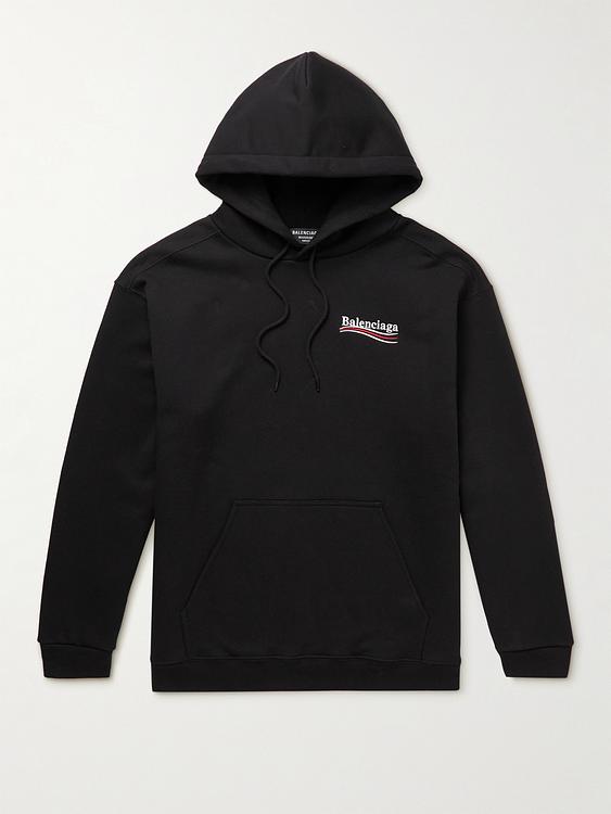 Print black hooded sweatshirt from Balenciaga