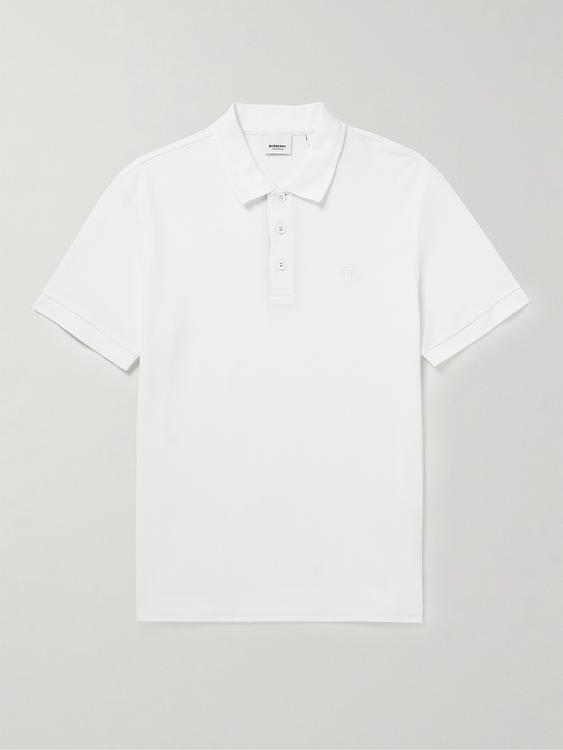 White short sleeve polo shirt from Burberry