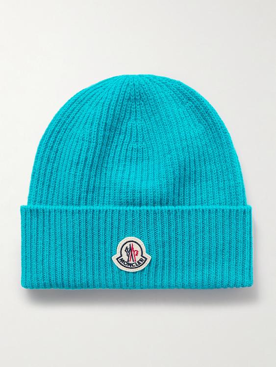 Blue beanie from Moncler