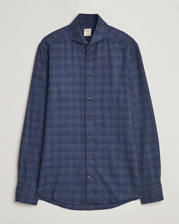 Checkered dark blue flannel shirt from Stenströms