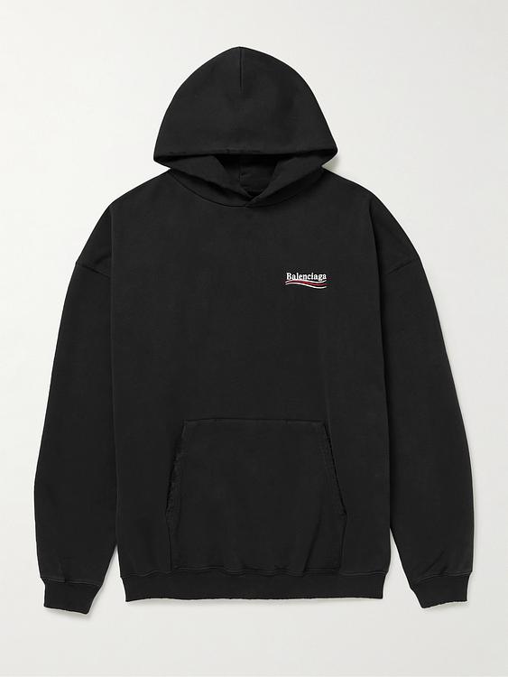 Print black hooded sweatshirt from Balenciaga