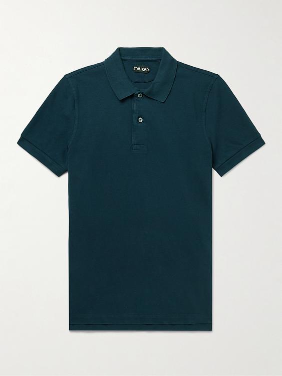 Black short sleeve polo shirt from Tom Ford