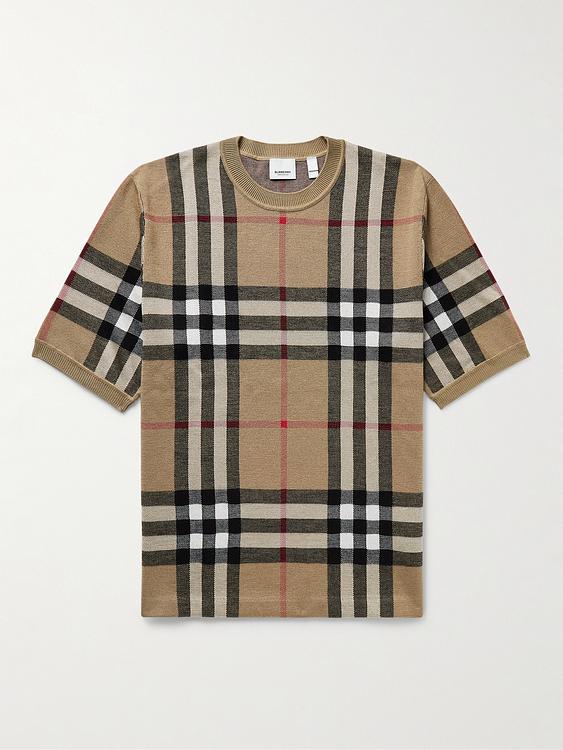 Checkered brown t-shirt from Burberry