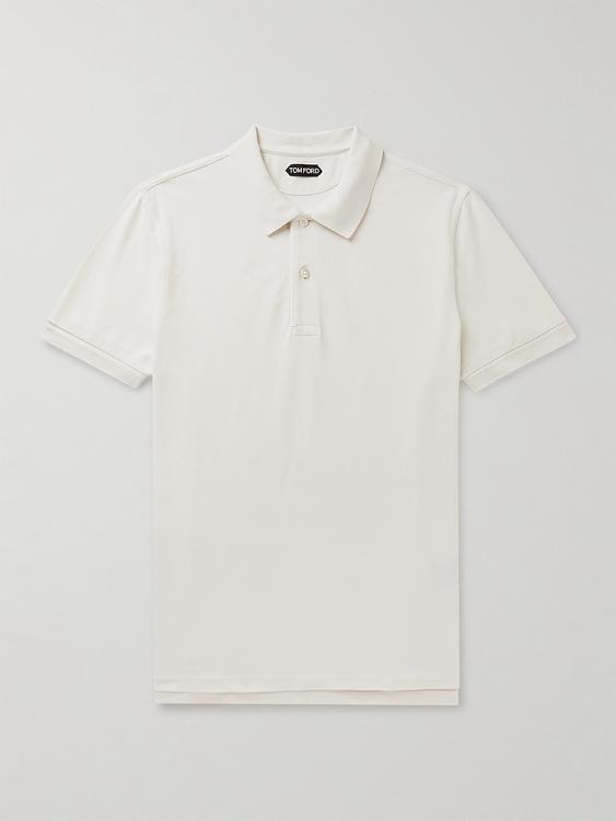 White short sleeve polo shirt from Tom Ford