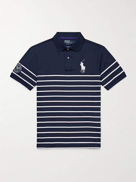 Striped dark blue short sleeve polo shirt from Polo Ralph Lauren
