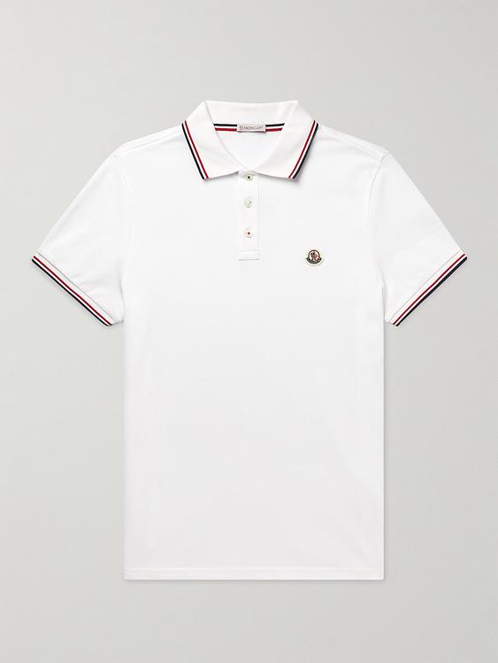 White short sleeve polo shirt from Moncler