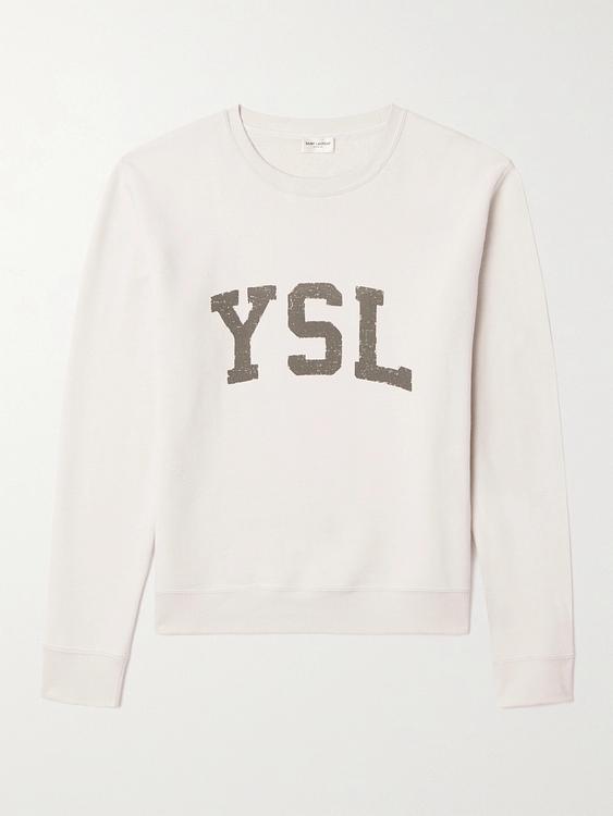 Print white sweatshirt from Saint Laurent