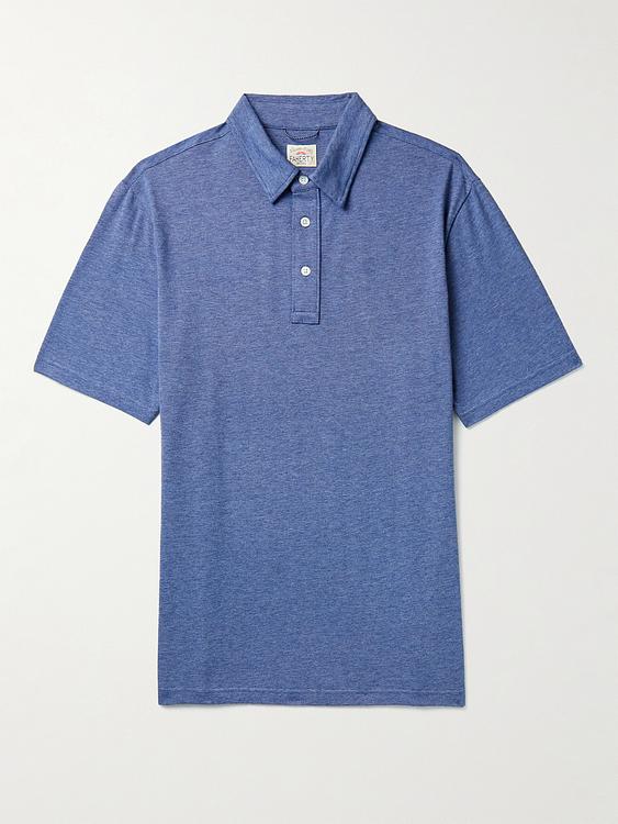 Blue short sleeve polo shirt from Faherty