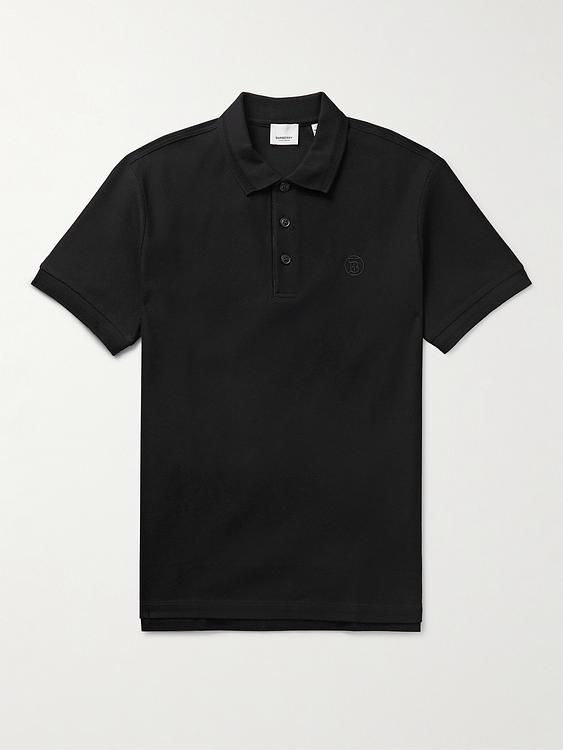Black short sleeve polo shirt from Burberry