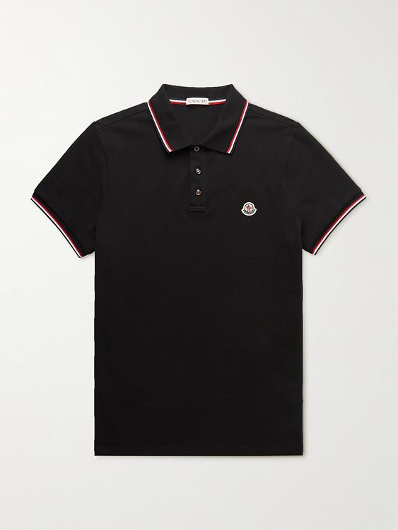Black short sleeve polo shirt from Moncler