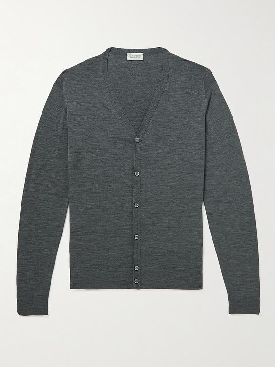 Dark grey cardigan from John Smedley