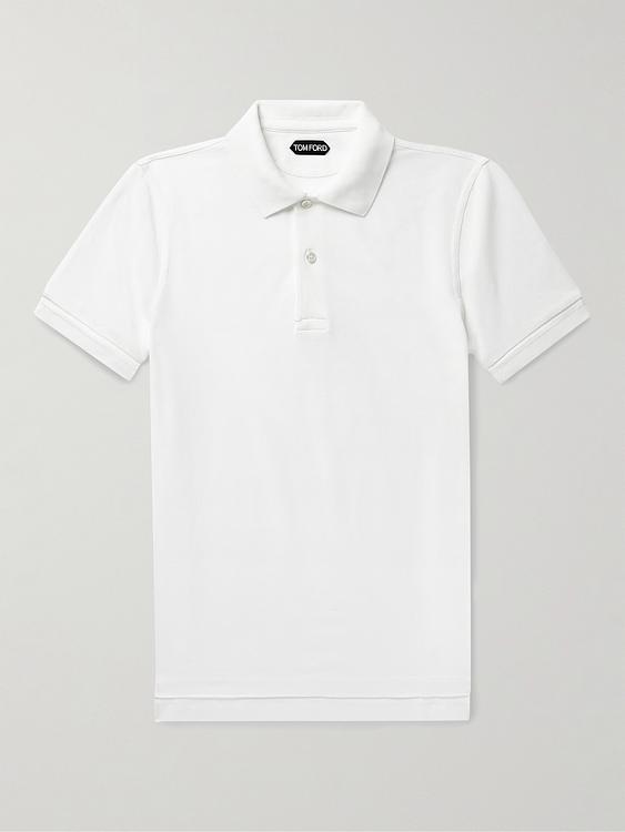 White short sleeve polo shirt from Tom Ford