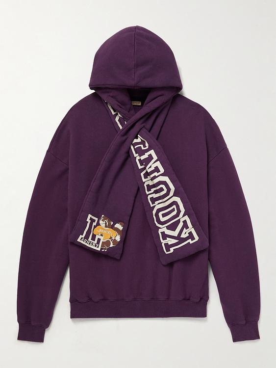 Print purple hooded sweatshirt from Kapital