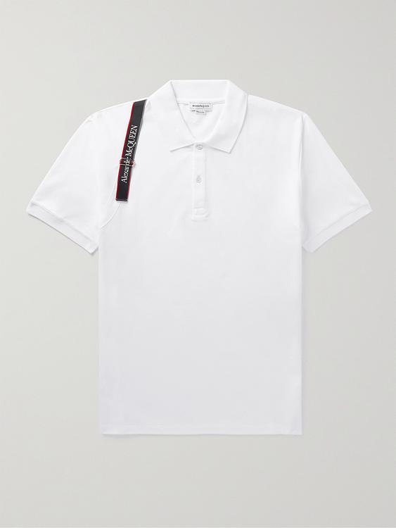 White short sleeve polo shirt from Alexander Mcqueen