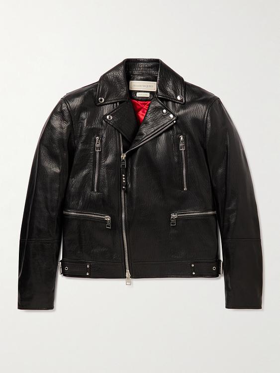 Black leather jacket from Alexander Mcqueen
