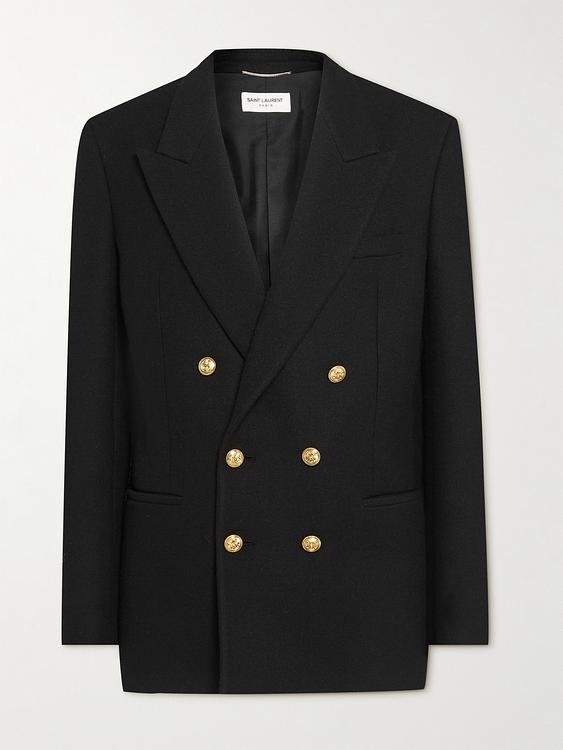 Black double-breasted blazer from Saint Laurent