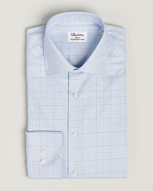 Checkered light blue business shirt from Stenströms