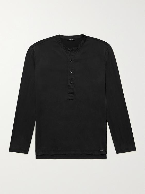 Black henley shirt from Tom Ford