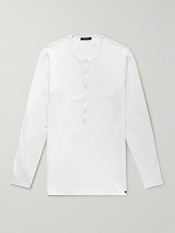 White henley shirt from Tom Ford