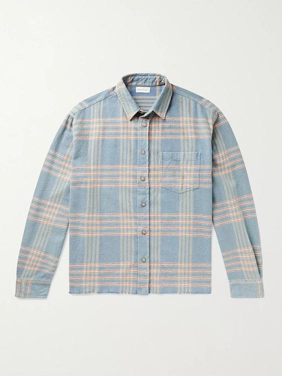 Checkered blue flannel shirt from John Elliott