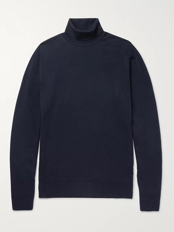 Black turtleneck from John Smedley
