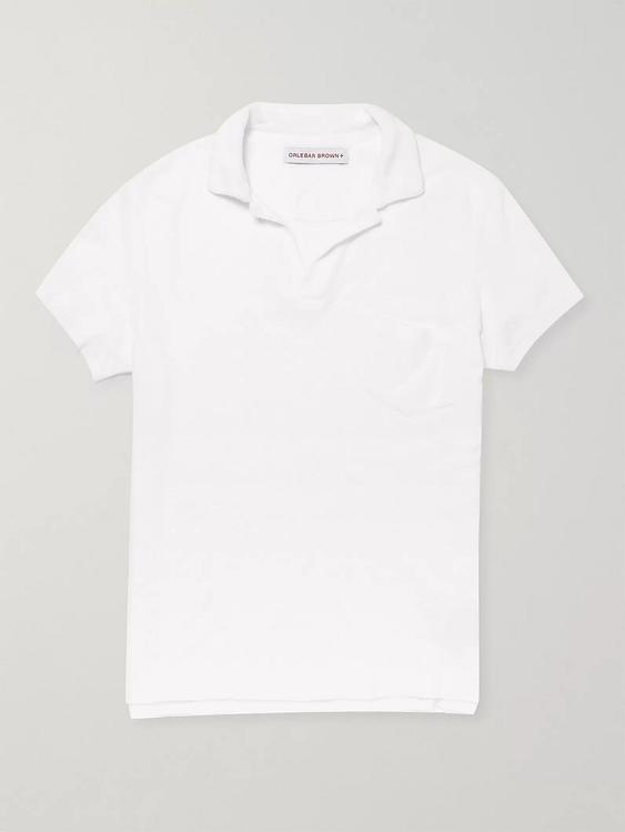 White short sleeve polo shirt from Orlebar Brown