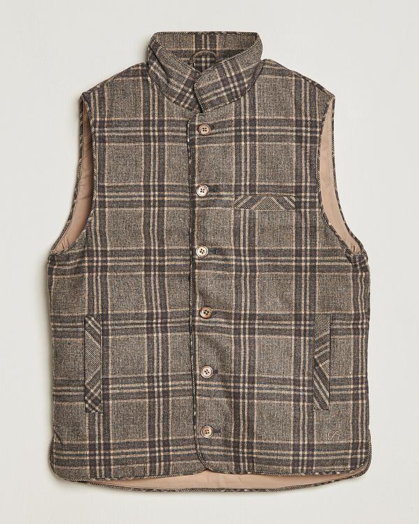 Checkered dark brown vest from Stenströms