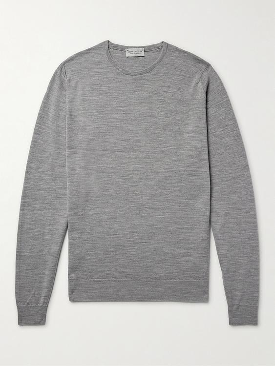 Grey long sleeve t-shirt from John Smedley