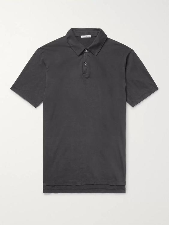 Dark grey short sleeve polo shirt from James Perse
