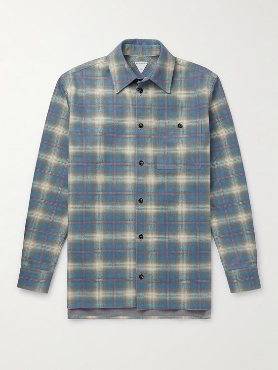 Checkered grey flannel shirt from Bottega Veneta