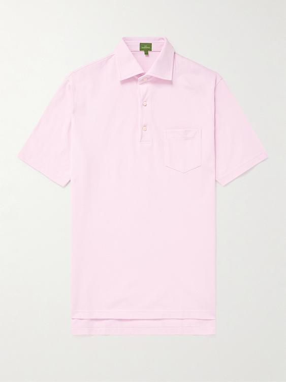 Light pink short sleeve polo shirt from Sid Mashburn