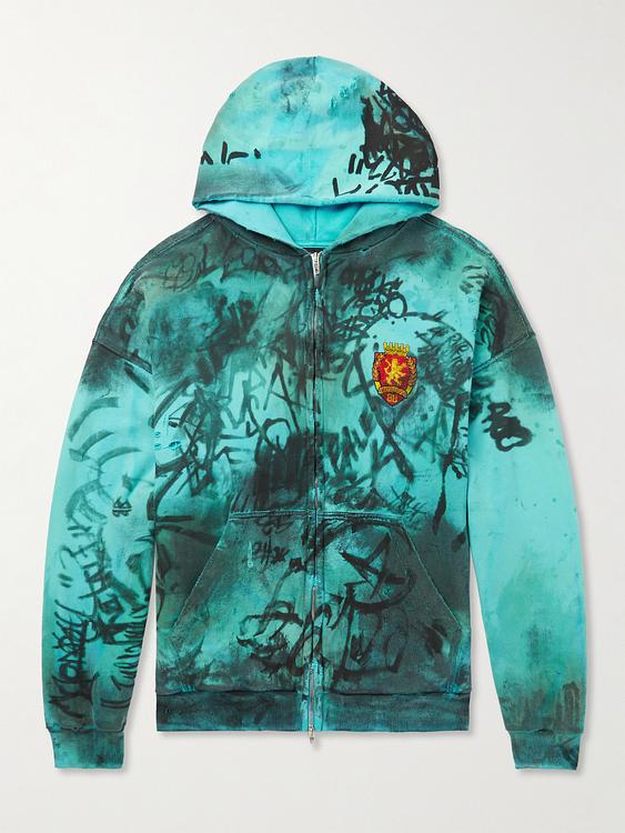 Teal hooded sweatshirt from Balenciaga