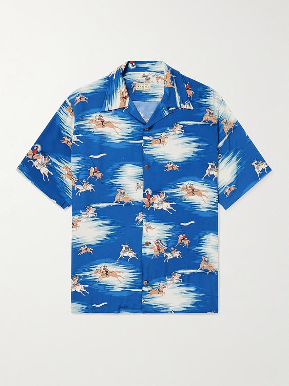 Blue short sleeve shirt from Kapital