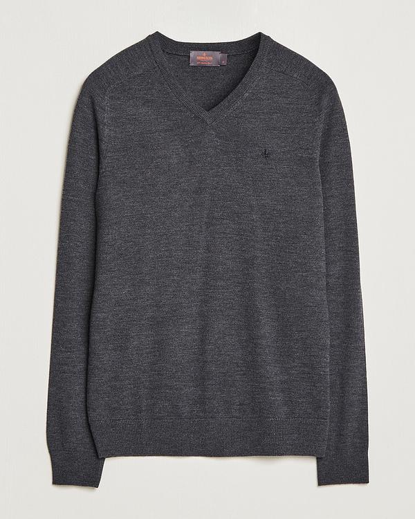 Dark grey v-neck sweater from Morris