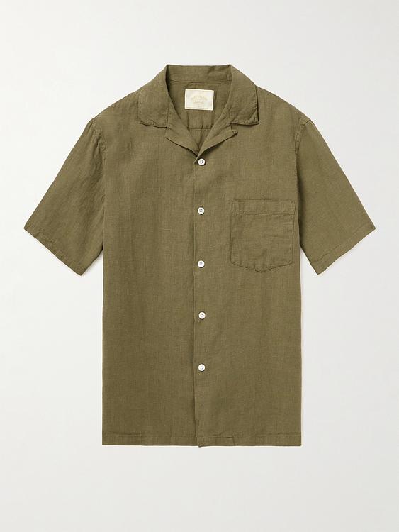 Taupe short sleeve shirt from Portuguese Flannel