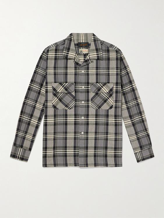 Checkered grey flannel shirt from Beams Plus