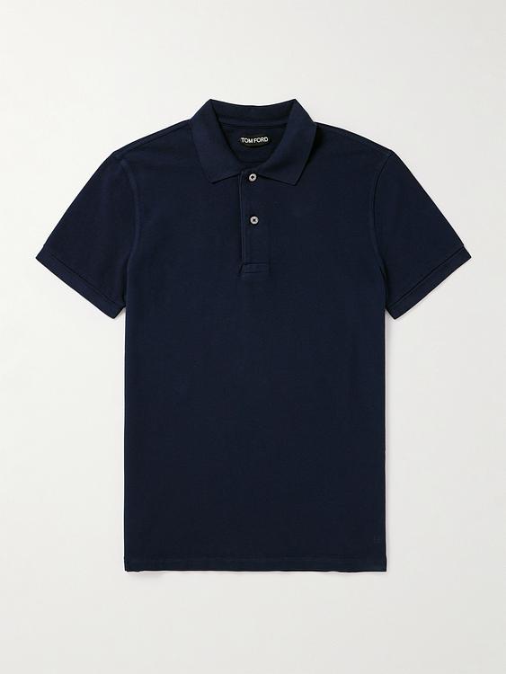 Black short sleeve polo shirt from Tom Ford