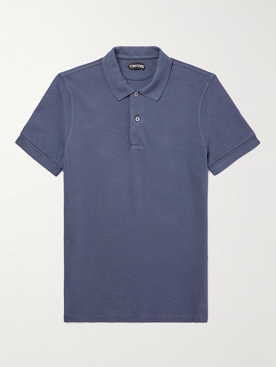 Blue short sleeve polo shirt from Tom Ford