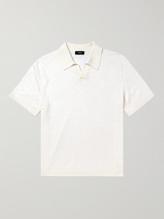 White short sleeve polo shirt from Theory