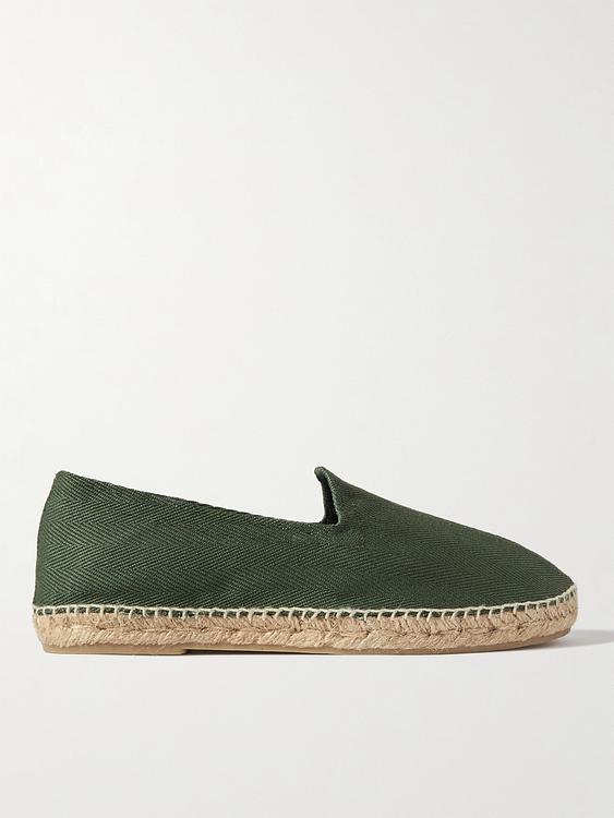 Dark green espadrilles from Drake's