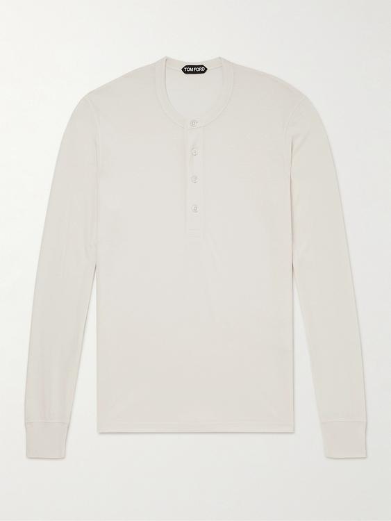 White henley shirt from Tom Ford