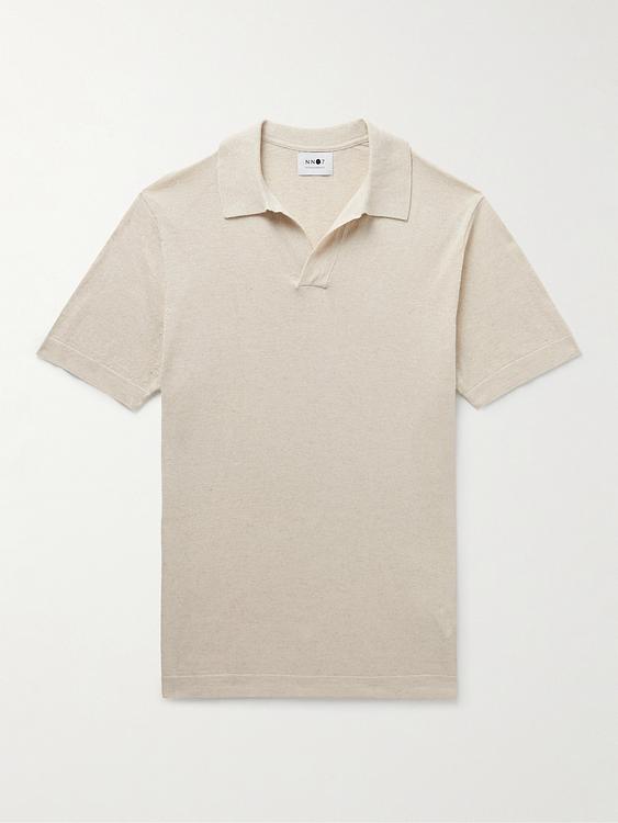 Beige short sleeve polo shirt from NN07