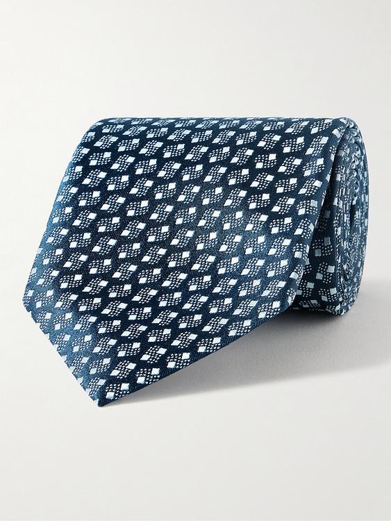 Dark blue tie from Charvet