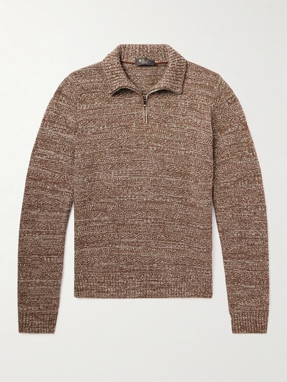 Taupe half-zip from Loro Piana