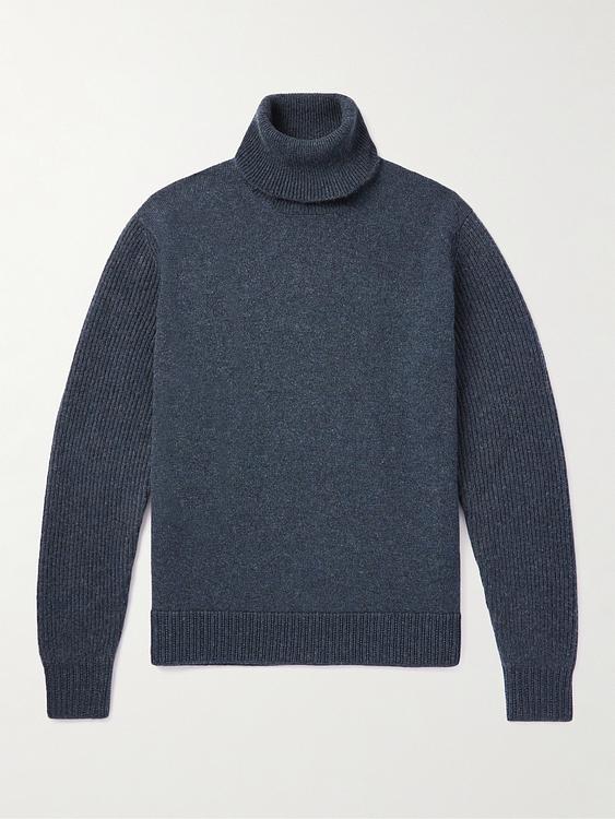 Dark grey turtleneck from Loro Piana