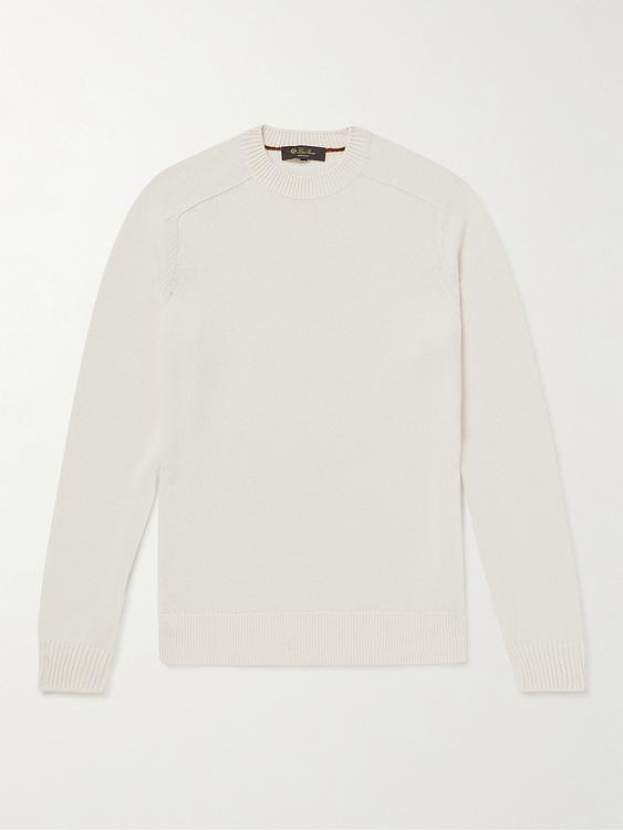 White cashmere sweater from Loro Piana